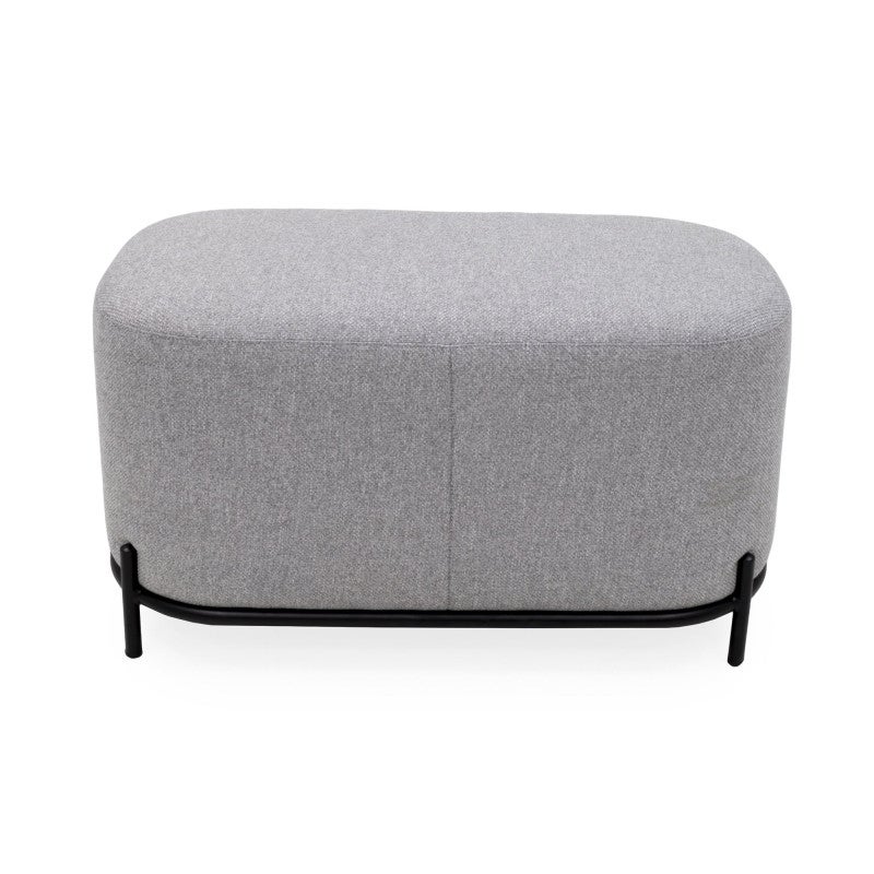 Grand pouf rond en tissu pieds métal FOLIO | Leroy Merlin