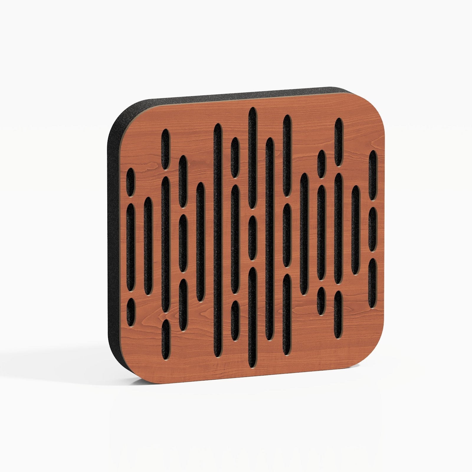 Lot de 8 Mini-Panneaux acoustiques insonorisants WAVE-D 23x23x3 cm - 0,42 m² surf.totale -MDF perforé laminé et mousse acoustique -Cerise - 2