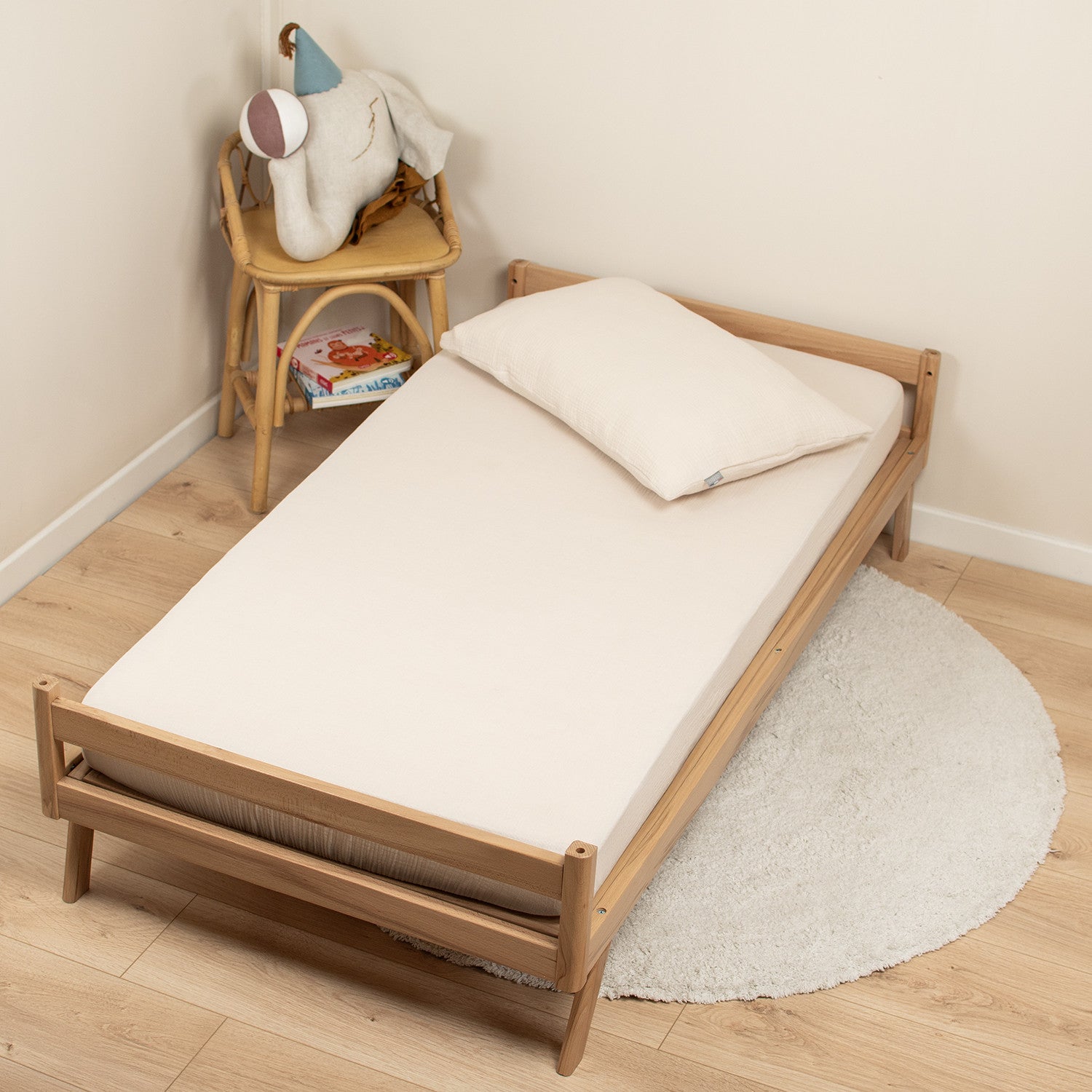 Drap housse uni en gaze de coton - 2