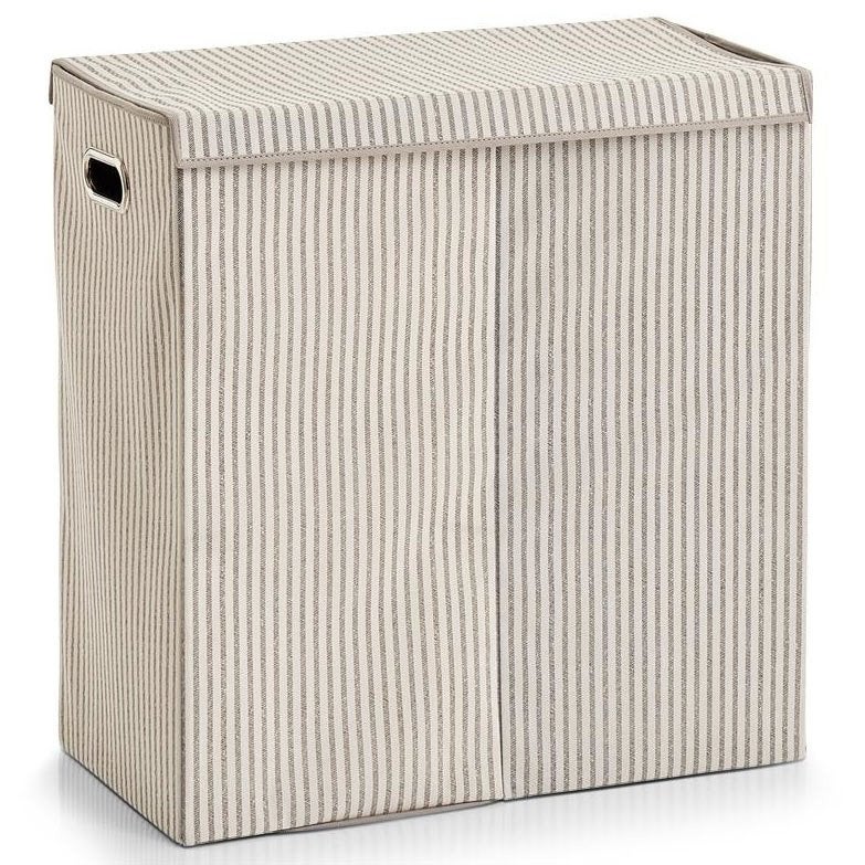 Panier à Linge Zelsius 3 Compartiments 77x40x57.5cm - Gris, Pliable Avec Sacs | Tri Par Couleur