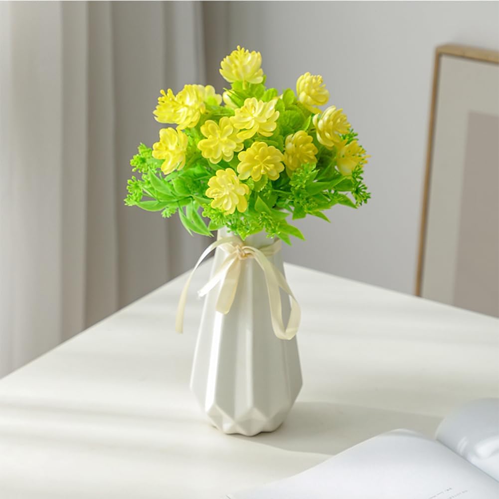 Vaso de cerâmica estilo origami com fita, 20 cm de altura, vaso de flores artístico em estilo geométrico para decoração de interiores moderna. - 3