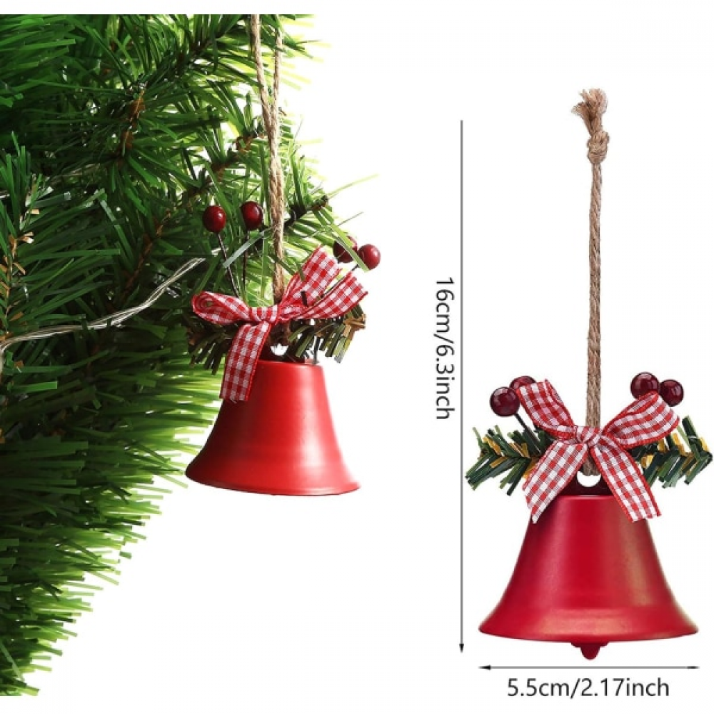 Décorations de carillons pour sapin de Noël en rouge, blanc, vert, pendentif carillons pour sapin de Noël avec houx - 3