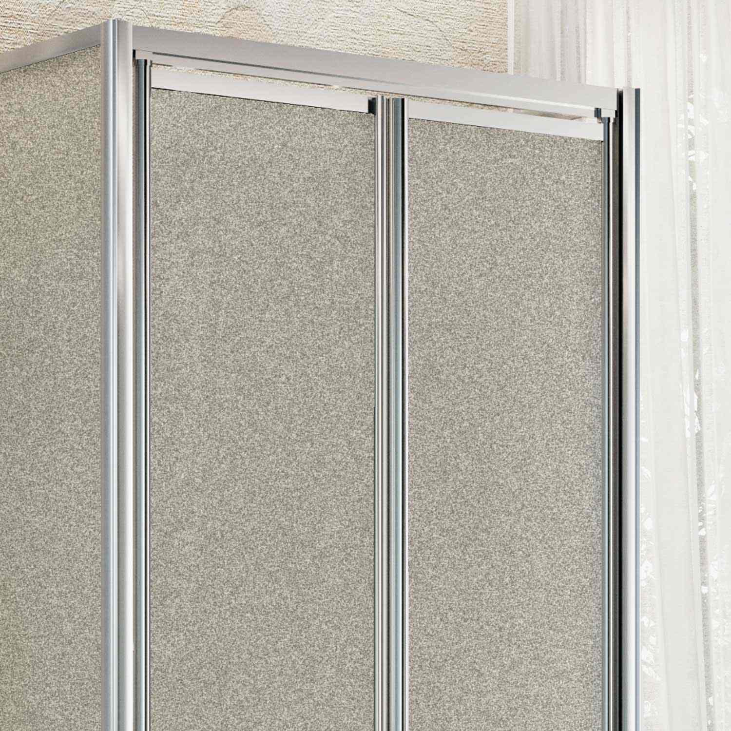 Box Doccia 3 lati 70x80x70CM H185 Cristallo Stampato C 2 Fissi+Saloon 2 Ante Battente 80 mod. Clint - 4