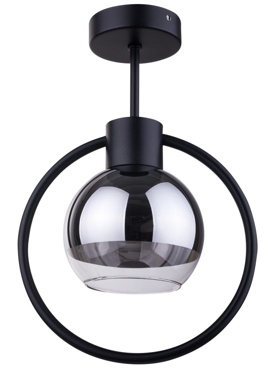 Lampa sufitowa wisząca Linda czarno-srebrna 1xE27x15W dekoracyjna wym: 37 x 25 x 14 cm metal SIGMA