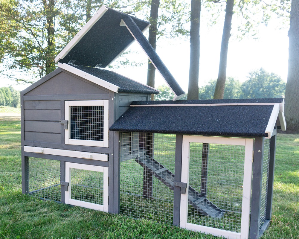 Cage Clapier Enclos lapin Extérieur en bois Haute Qualité pour lapins petits animaux- Modèle : 088 Maison de rêve 146x50x86cm(LxPxH) - 2