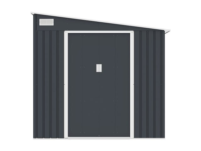 Abri de jardin métal adossé en acier galvanisé anthracite 5,49 m² - DAUSTIN