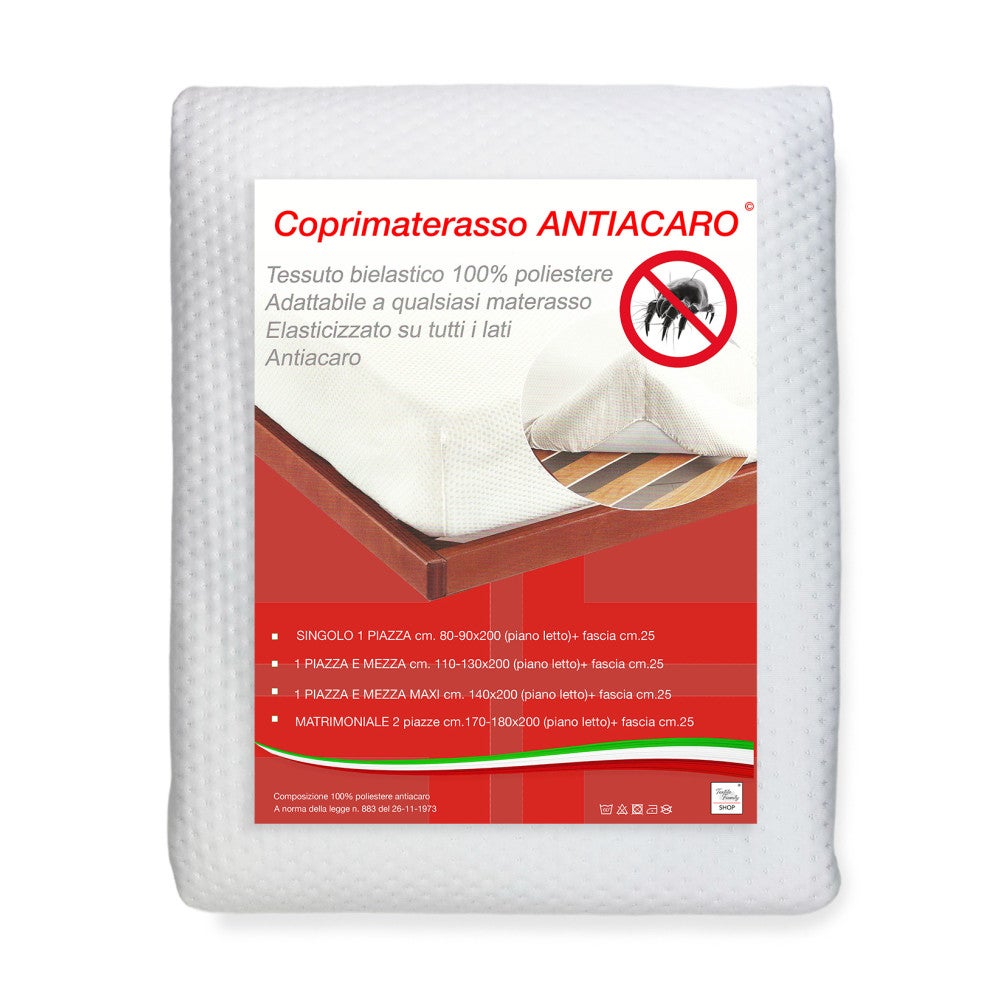 Funda de colchón jersey stretch hipoalergénico y antiácaros suave y silencioso colchones corners maxi high doble maxi cm. 180x200 milímetros