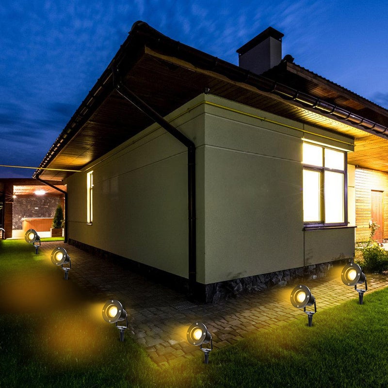8x Spots Led Lampe Extérieur Avec Piquet, 6W Éclairage Extérieur Led À Piquer Lampe De Jardin Étanche IP65 Blanc Chaud - 4