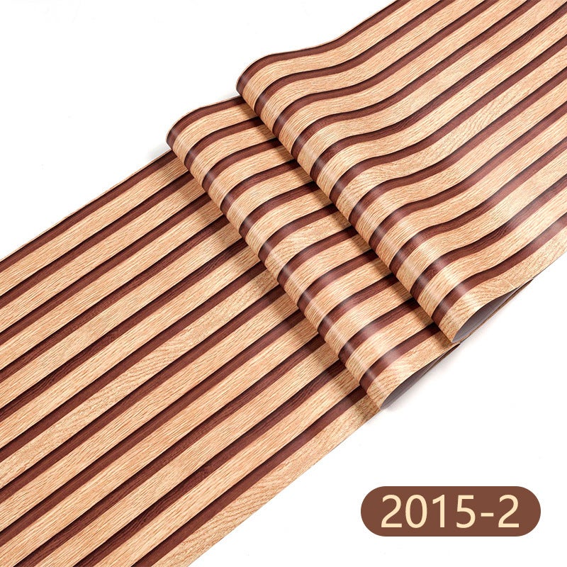 Papel de parede listrado com efeito madeira 3D, autoadesivo, em PVC ...