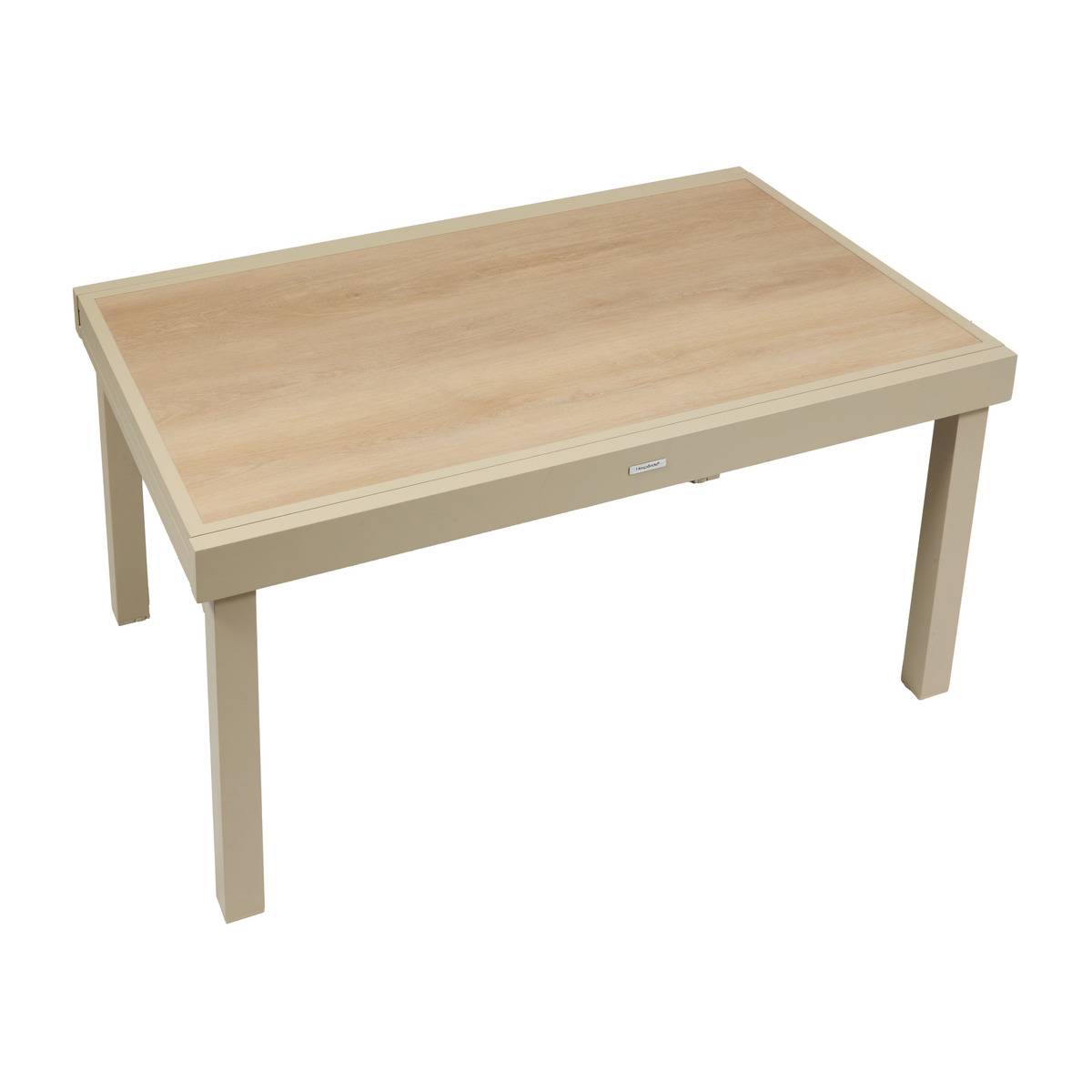 Table de jardin extensible rectangulaire en Verre Beige 10 places - 3