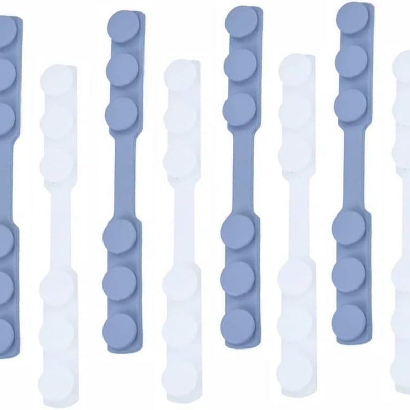 Pętle do maski, regulowane paski na ramię, łagodzą ciśnienie i ból uszu u dzieci i dorosłych, 8 sztuk, niebieskie, przezroczyste