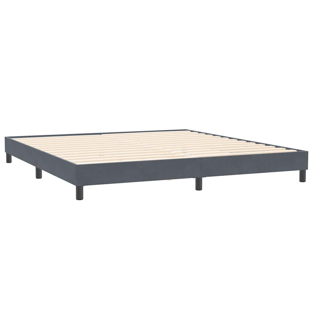 Cadre de lit sans matelas velours gris foncé 200x220cm - 2
