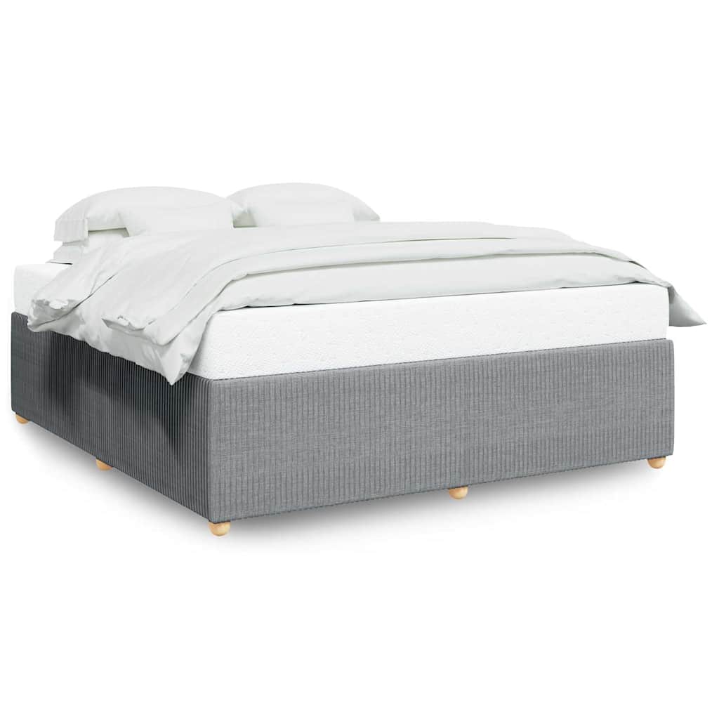 vidaXL Cadre de lit sans matelas gris clair 200x200 cm tissu - 2
