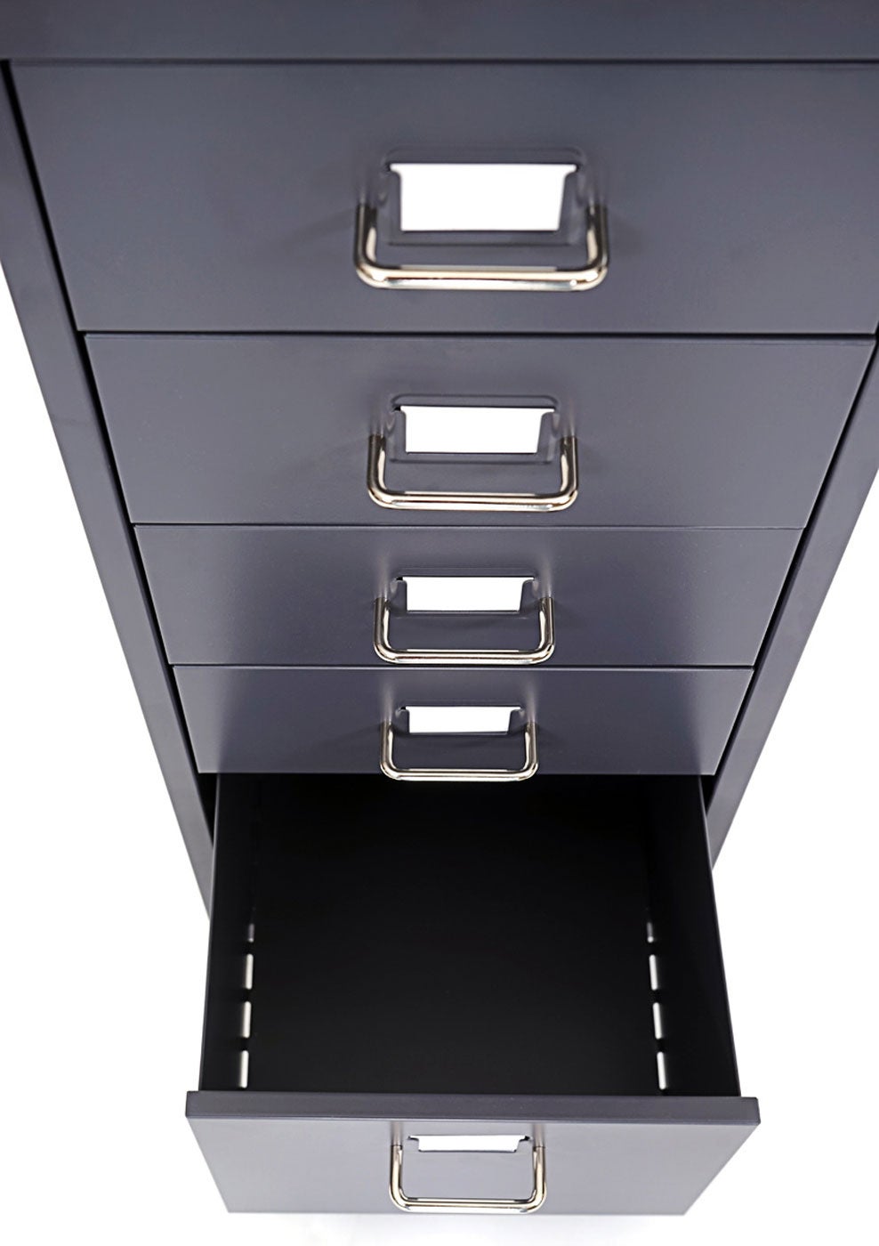 Caisson à roulettes Boston T851, placard à tiroirs en acier, 109x28x44 cm 8 tiroirs ~ gris foncé - 5