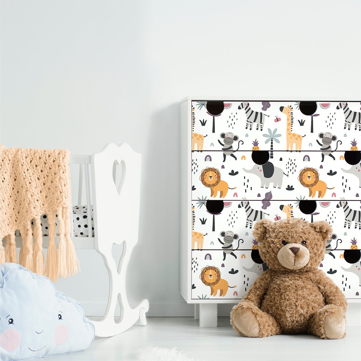 Pegatina muebles para niños animales de la isla tropical - adhesivo de pared - revestimiento sticker mural decorativo - 40x60cm - 5