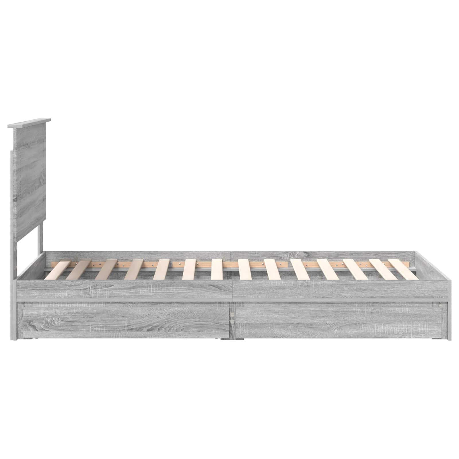 Lit de rangement gris 75 x 190 cm en panneau de bois - 9