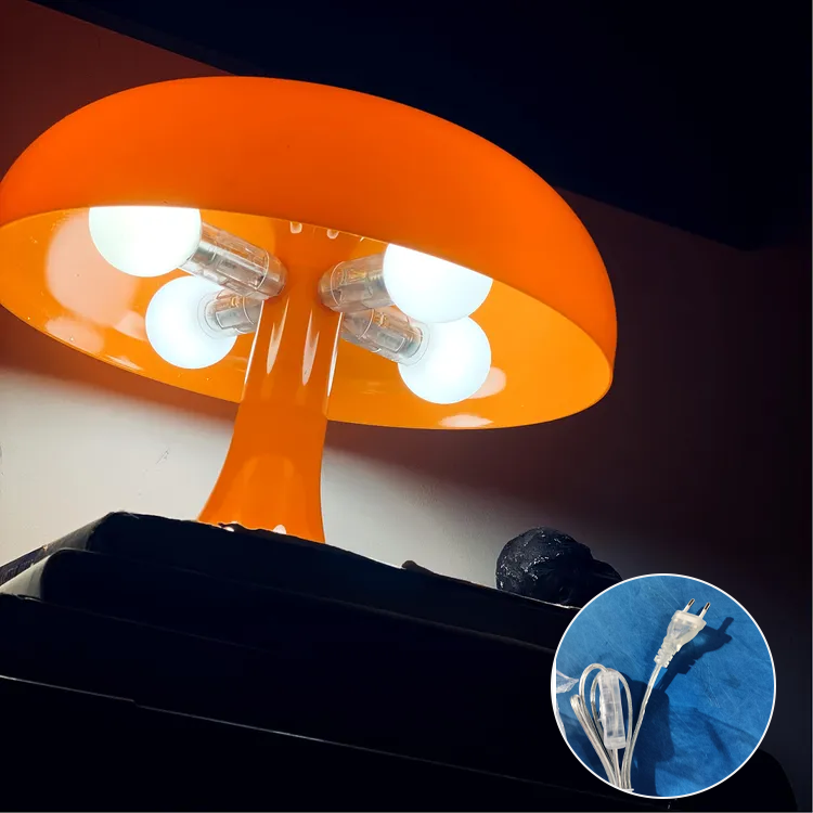 Lampe de table LED, lampe de table champignon orange, lampe de chevet champignon LED, lampe de bureau esthétique, 3 températures de couleur - 8