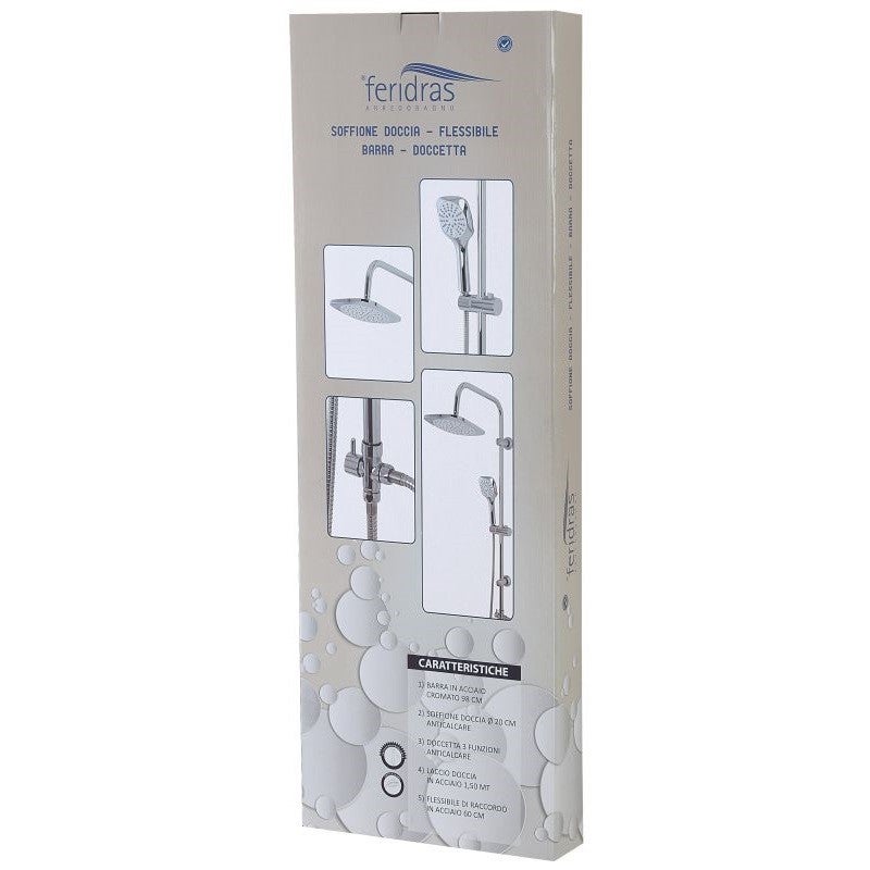 Colonne de douche chromée H 105 cm avec inverseur design rond - 3