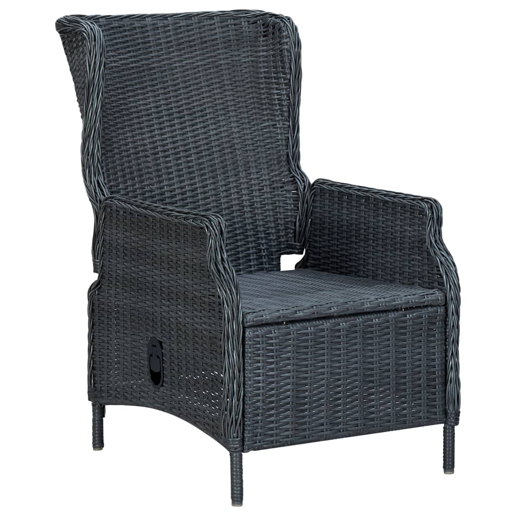 Mobilier à dîner 9 pcs avec coussins Résine tressée Gris foncé 3 - 7
