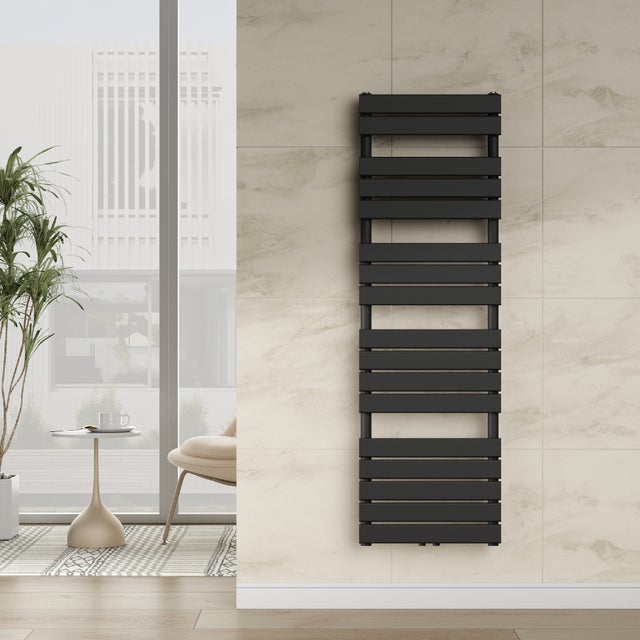 Scalda Asciugamani da Parete Voss Scaldasalviette ad Acqua Calda 160 x 50 cm Nero [neu.haus]