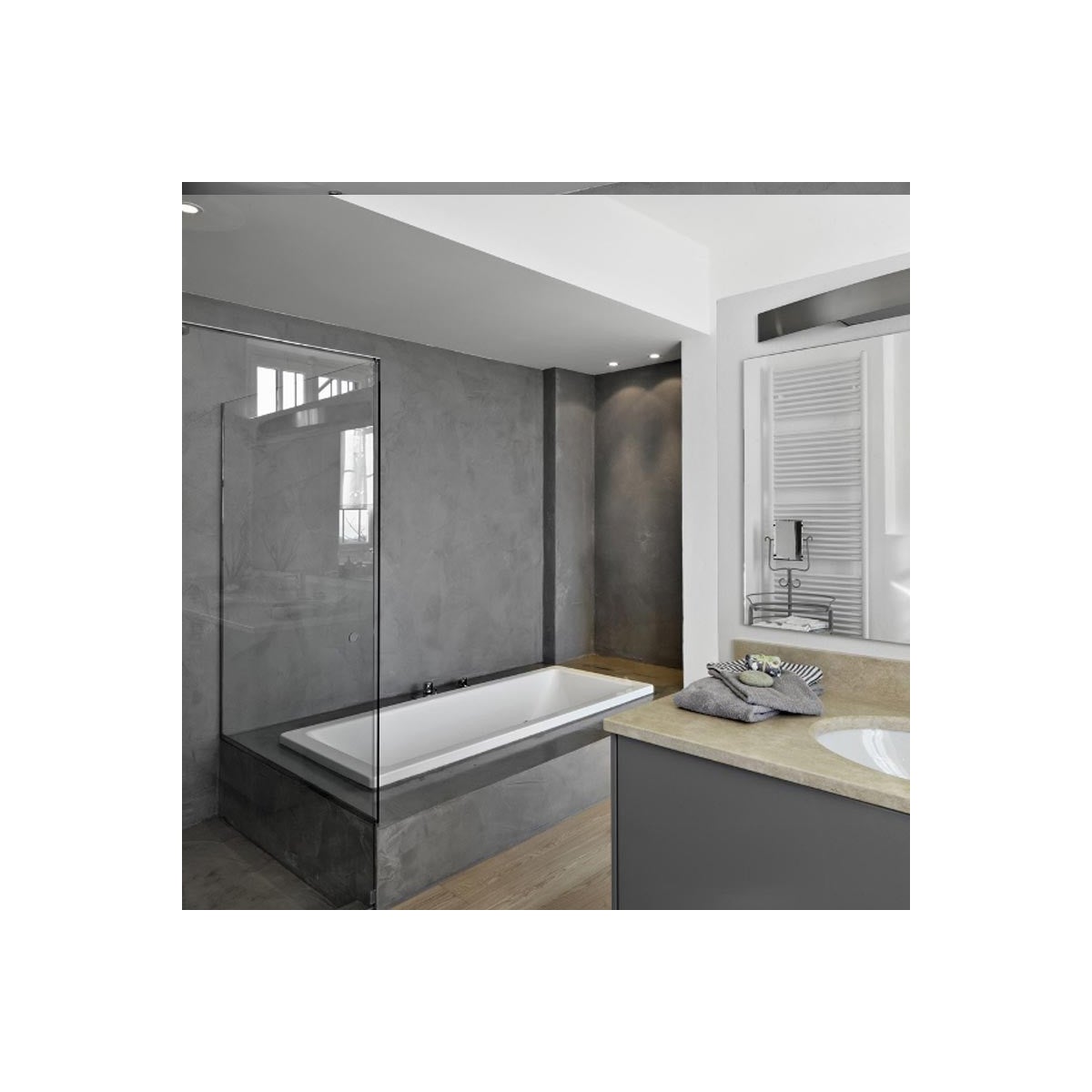 Microcemento bagno e doccia: microcemento impermeabile - 2 m² (in 2 strati) Flanella Grigio Scuro - ARCANE INDUSTRIES - 8