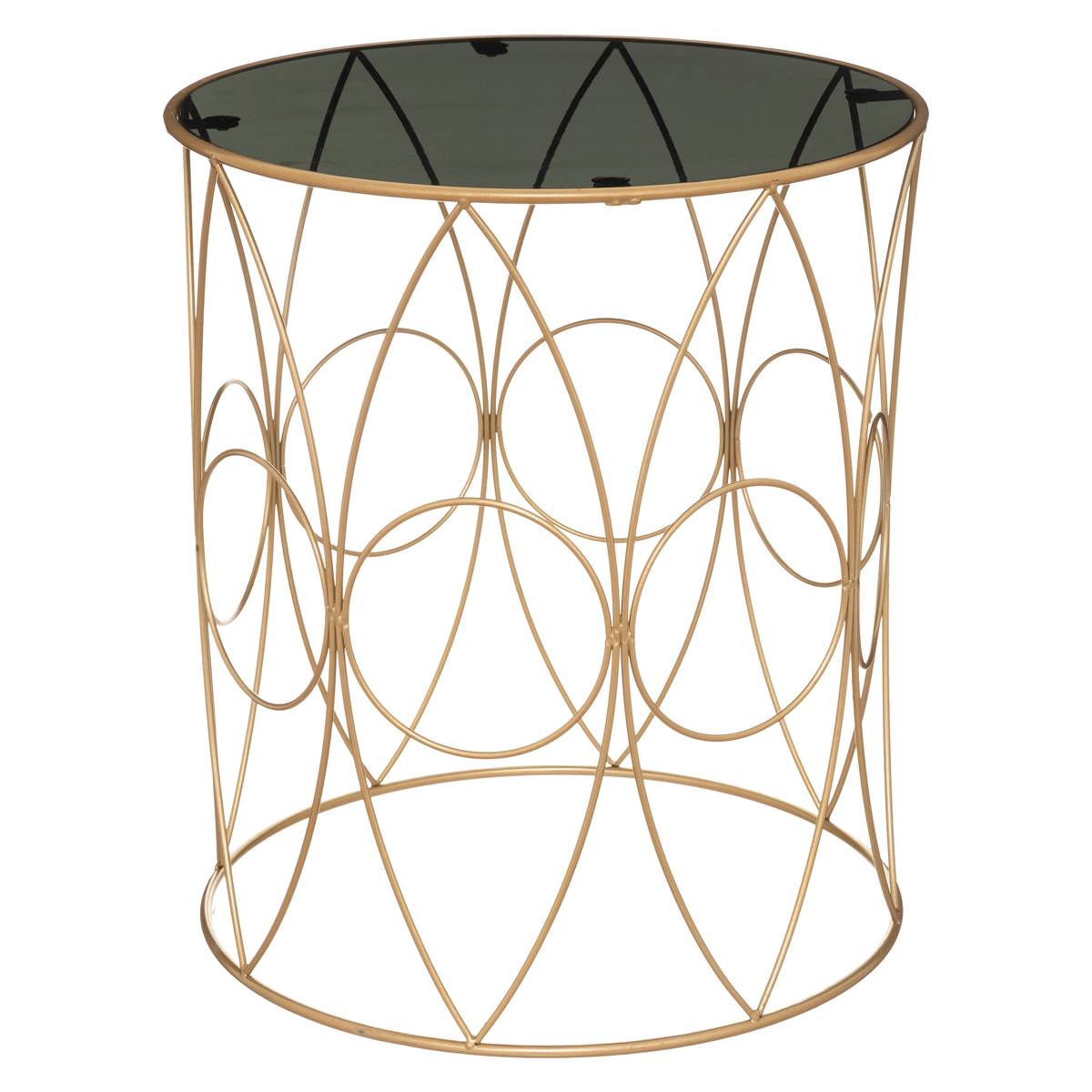 Tables D'appoint MARA Design Italien – Laiton Doré Et Verre Fumé (occasion)