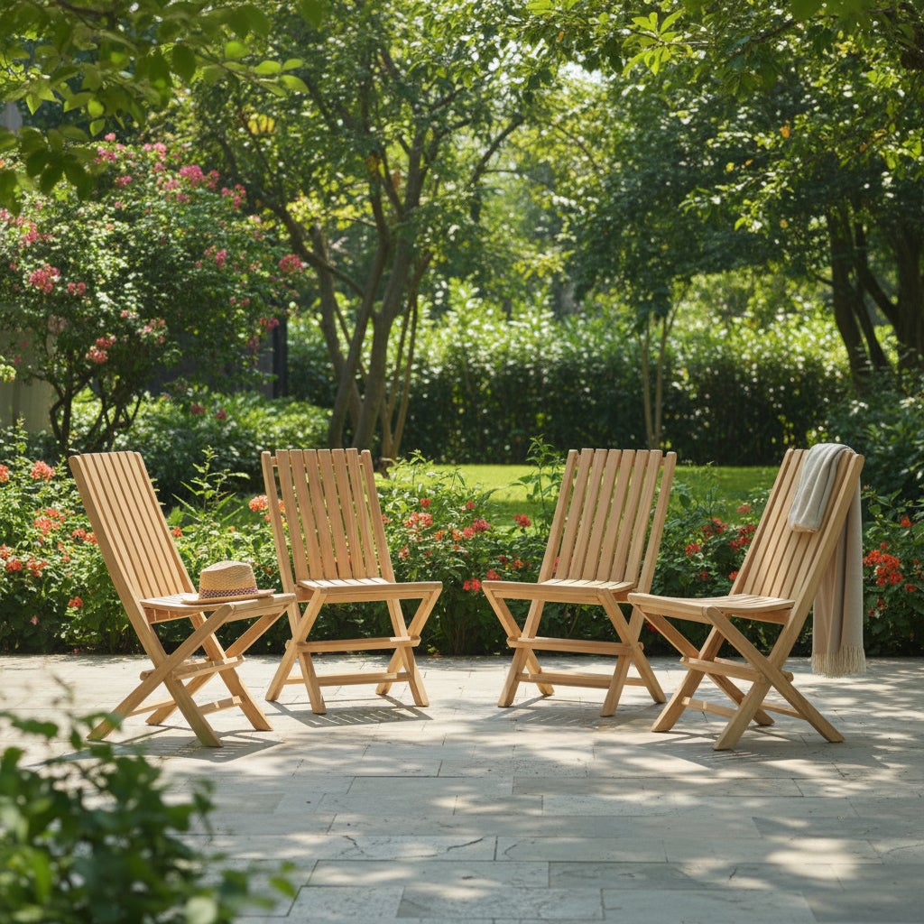 Chaise de jardin sans coussin Karimun en Teck Marron - 3