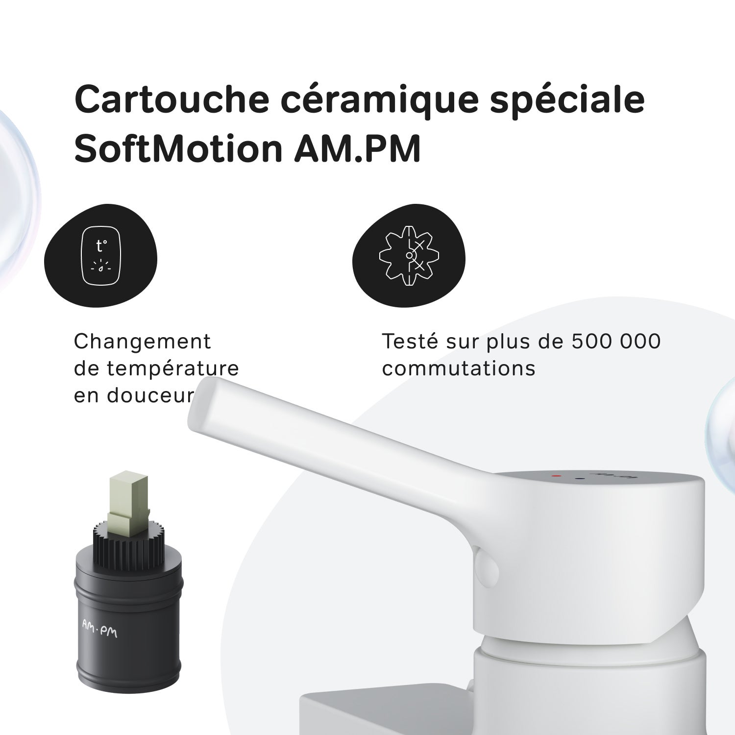 Mitigeur mécanique de douche Robinet de douche Blanc, X-Joy S FXB20033 AM.PM - 4