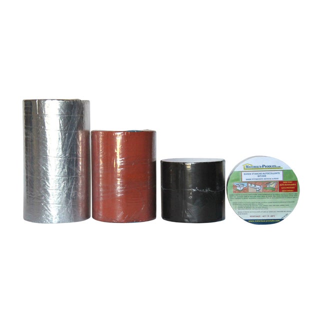 Bande d'étanchéité toiture bitume autocollante 10 m x 30 cm Gris plomb - MATPRO