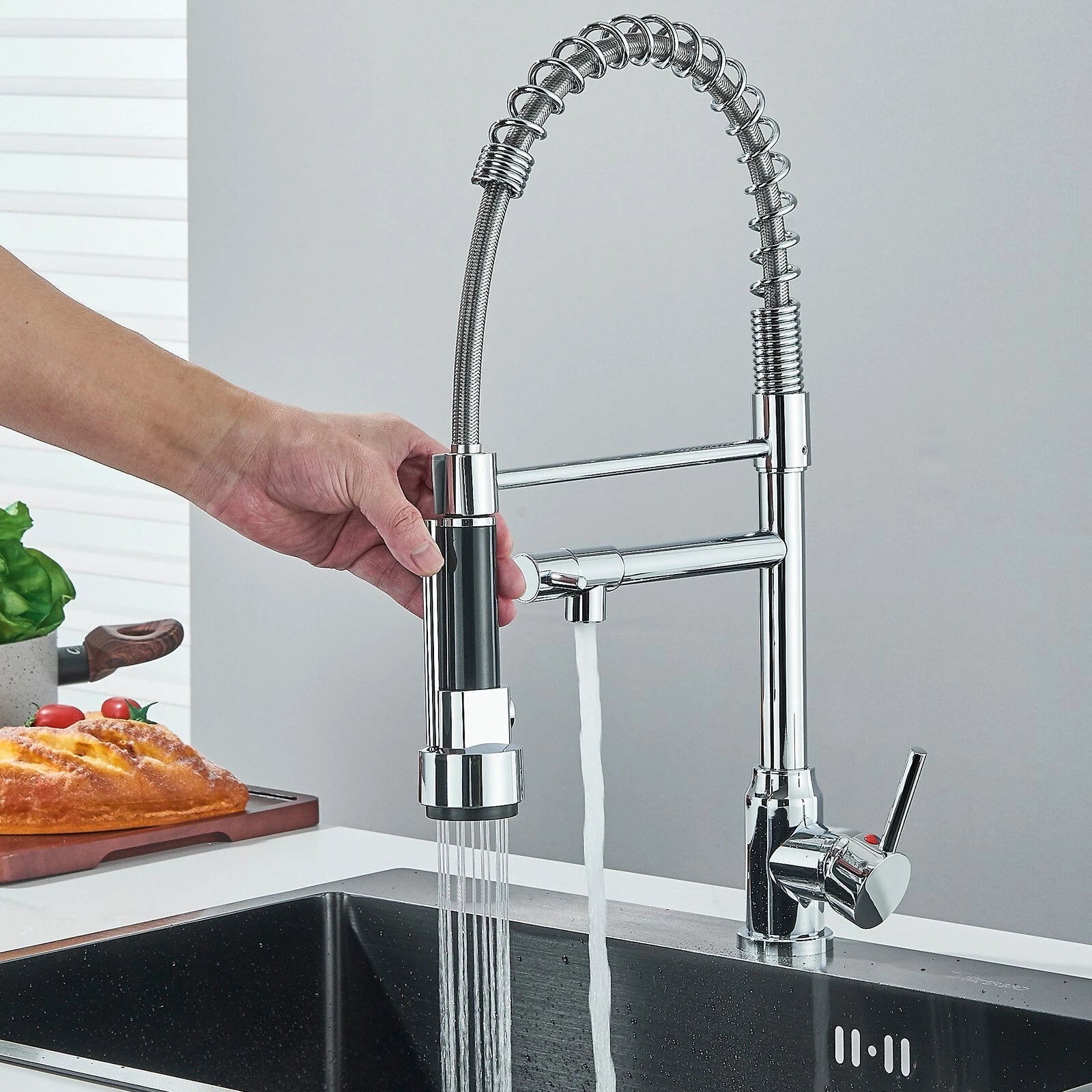 Fdit Maniglia Rubinetto Bagno Ricambio 45mm in Lega di Zinco Cromato, Leva Miscelatore per Lavabo (Argento