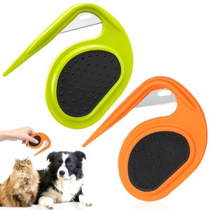 Lot De 2 Peignes Autonettoyants Pour Chat/Chien - Brosse à Poils, Enlève Les Nœuds Et Puces - Toilettage Facile