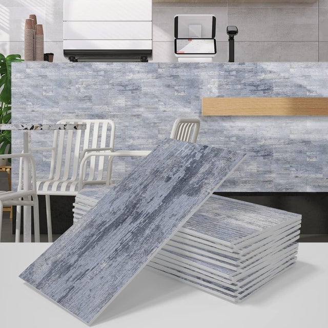 Panel Adhesivo 3D Gris Claro Imitación Mármol - 16 Láminas Impermeables y Resistente a la Humedad para Cocina & Baño