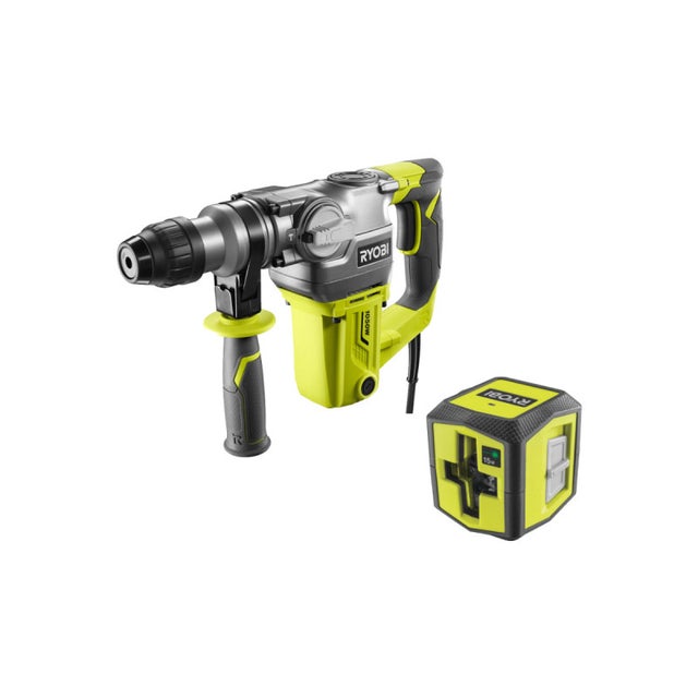 Perforateur Burineur RYOBI SDS+ 680W – Pack Avec 3 Forets Et 2 Burins – Mallette Incluse