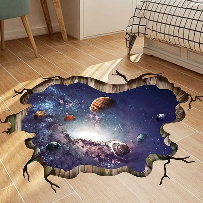 Naklejki ścienne 3D z motywem Drogi Mlecznej, 47,2'' X 31,5'', ogromne, trójwymiarowe, kosmiczne, usuwalne, duże, ścienne, podłogowe, sufitowe, artyst