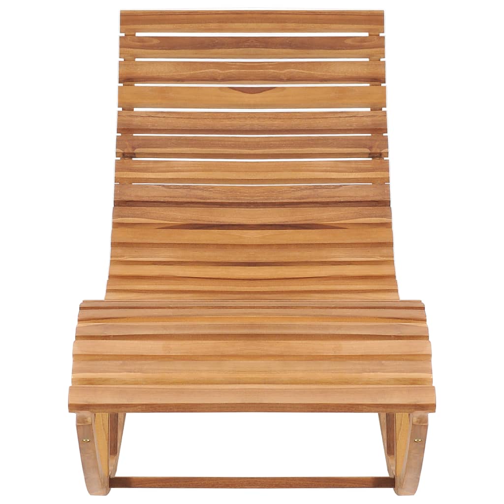 Transat chaise longue bain de soleil lit de jardin terrasse meuble d'extérieur 180 cm à bascule avec coussin bois de tec - 3