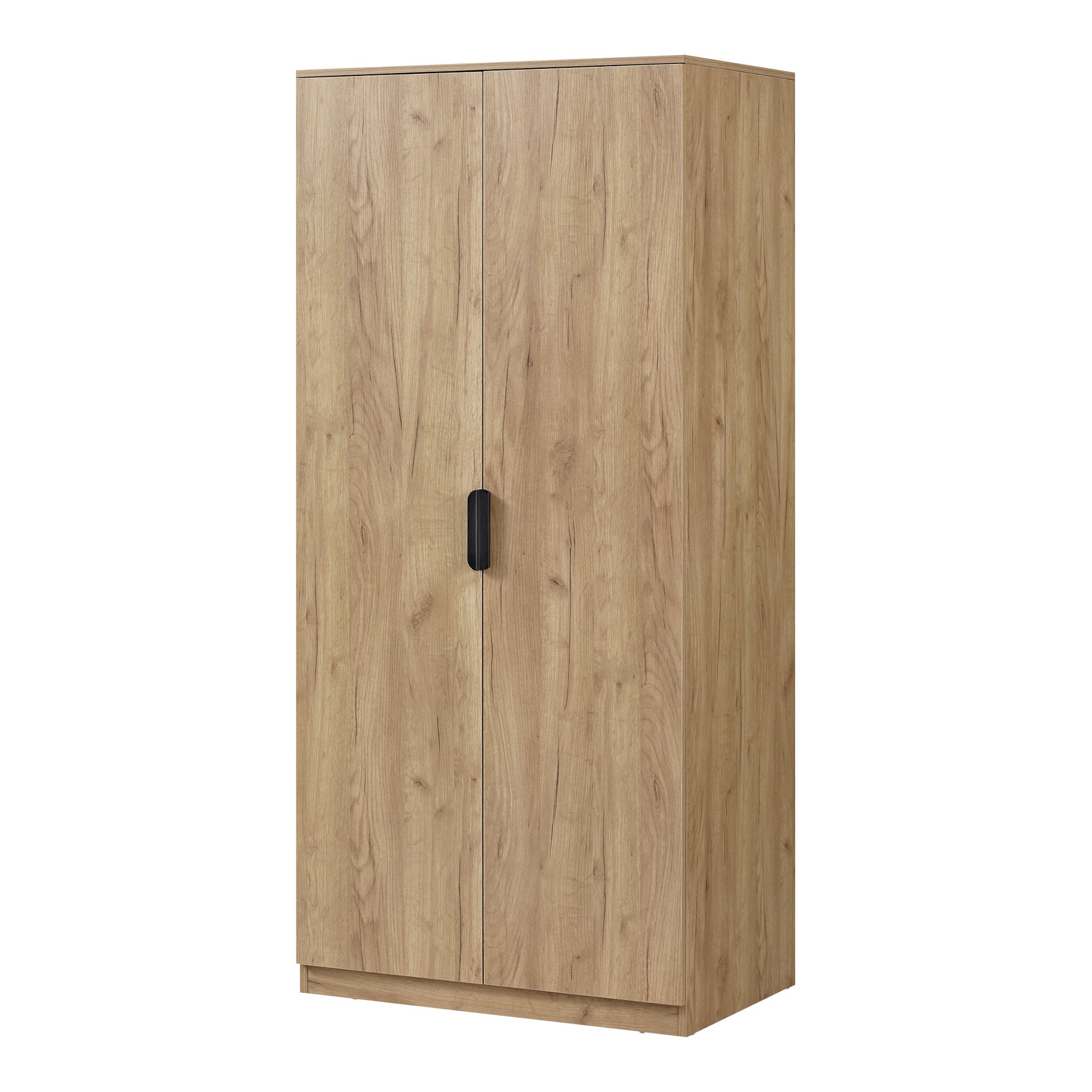 Armoire de chambre Eiselfing 1 penderie et 4 étagères MDF 176 x 80 x 52 cm effet chêne [en.casa] - 3