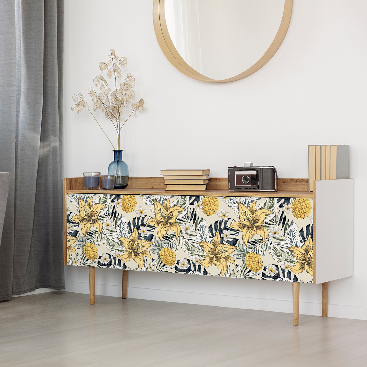 Vinilo muebles tropical ina - adhesivo de pared - revestimiento sticker mural decorativo - 60x90cm