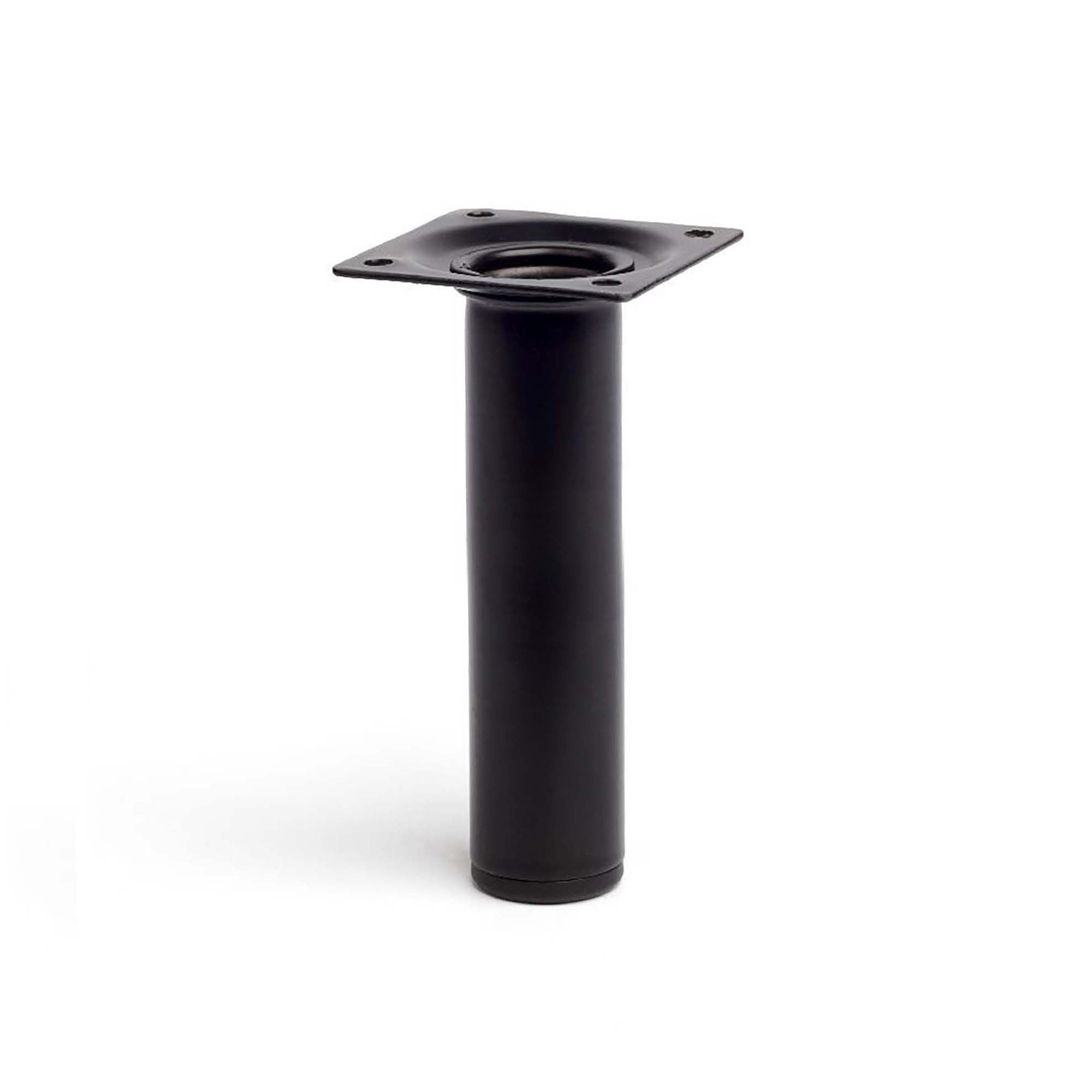 Pied de meuble rond | Style fonctionnel | En acier | Finition noire | Mesures 30*30*150mm | Hauteur : 15 cm | Installation facile par boulonnage | 1 - 2