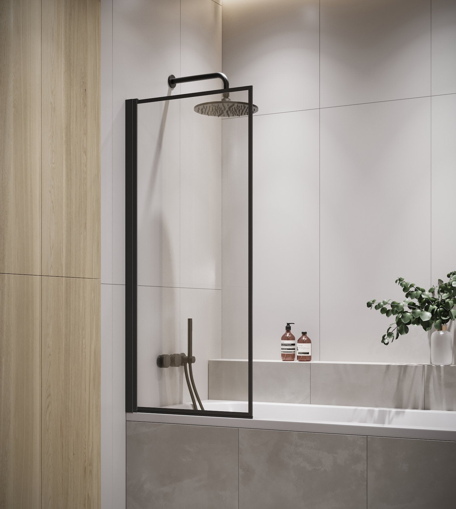 Paroi baignoire Medal 60 x 140 cm noir verre transparent Leroy Merlin — free download