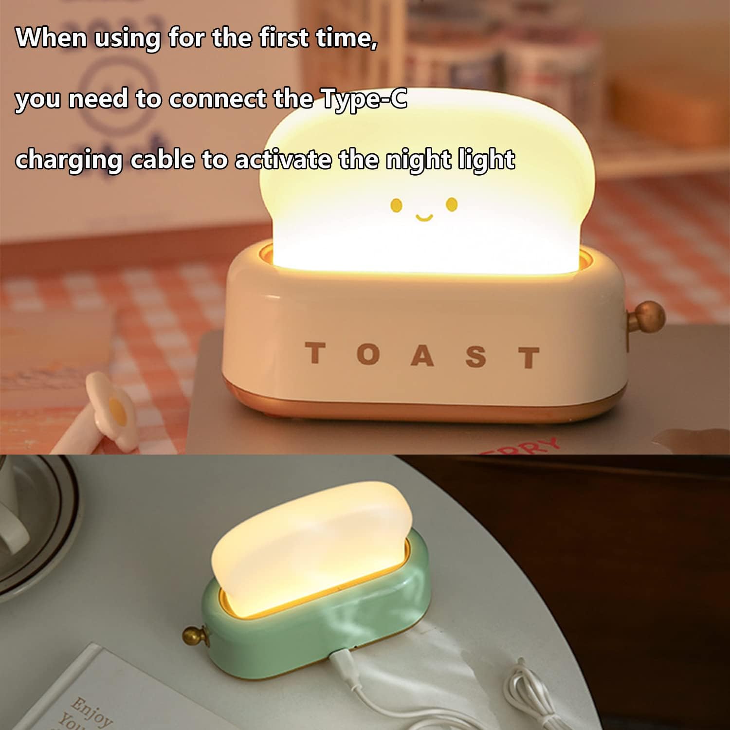 Lampka nocna LED Toffee Rose, akumulatorowa lampka nocna dla dzieci, regulowana jasność, z timerem, prezent urodzinowy - 4