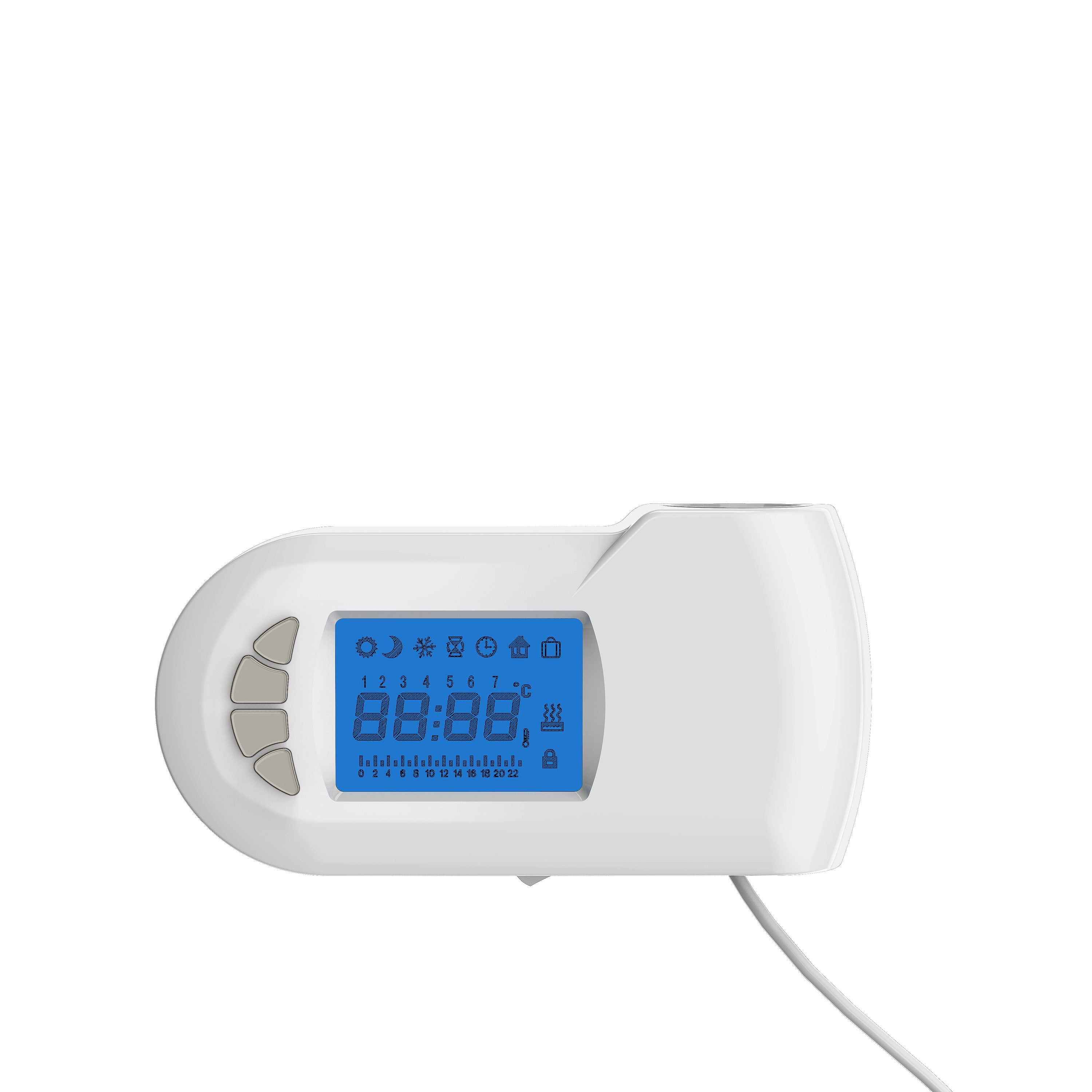 BERNSTEIN - Thermoplongeur pour radiateur sèche-serviettes avec thermostat numérique blanc - puissance 600 Watts - 2