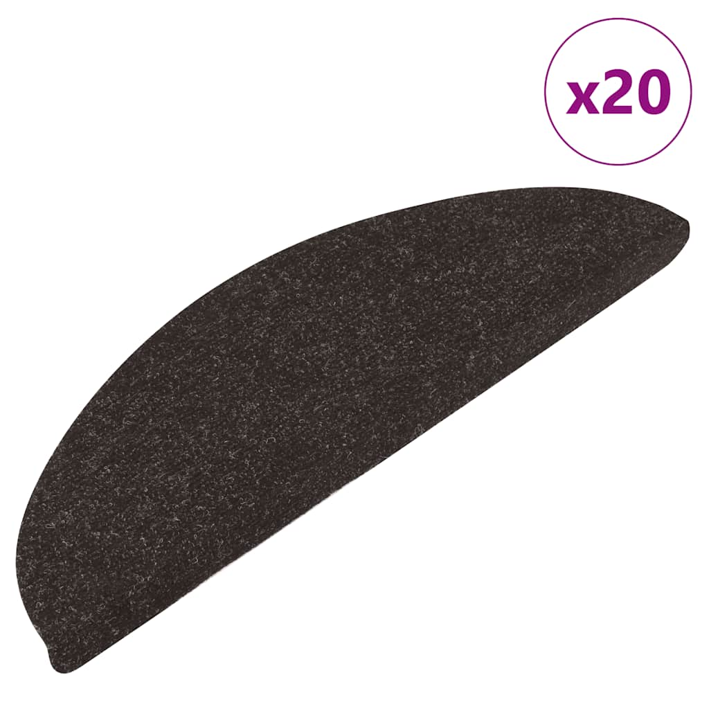 Tapis d'escalier auto-adhésifs 20 pcs | Paillasson d'escalier | Tapis de marche noir 56x17x3 cm CFW590211 - 2