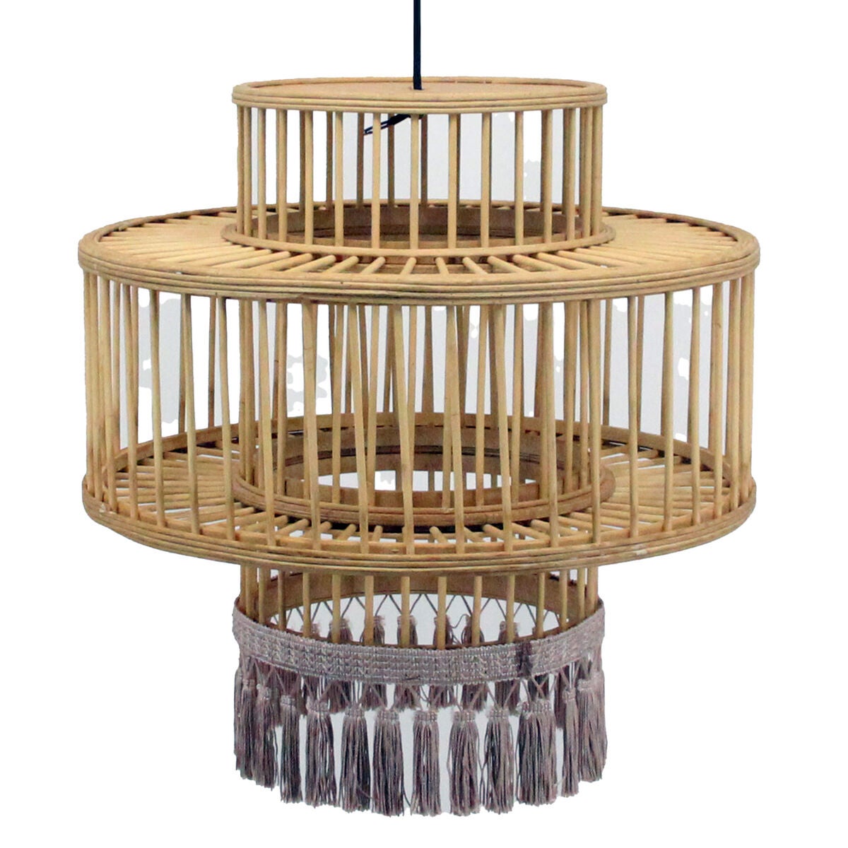 Suspension DKD Home Decor Marron Bambou 50 W (60 x 60 x 21 cm) main image 0