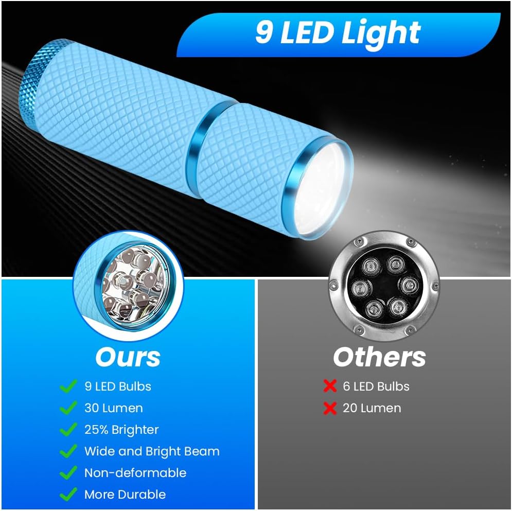 4 PCS Mini Lampe Torche, Lampe Torche LED Ultra Puissante, lampe torche pile, Jeu de lampe de Poche LED - 3