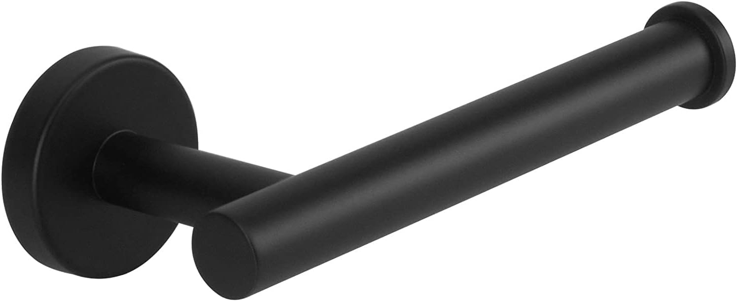 Uchwyt na papier toaletowy do łazienki, stal nierdzewna SUS304, montaż na ścianie (1 opakowanie, czarny)