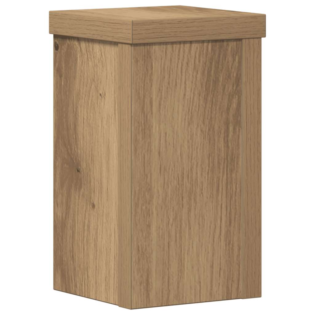 Lot de 2 supports pour plantes chêne artisanal en panneau de bois - 4