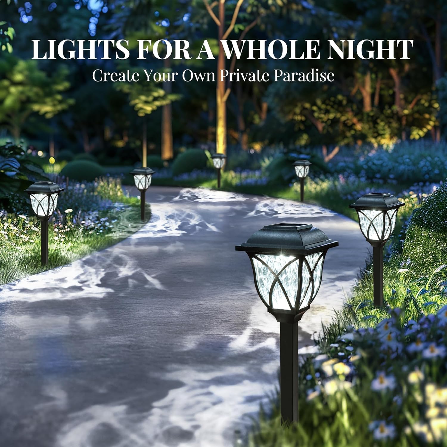 Luci Solari Da Giardino 6 Pezzi - LED Impermeabili A Energia Solare Per Viali, Cortili E Paesaggistica - Foto 7