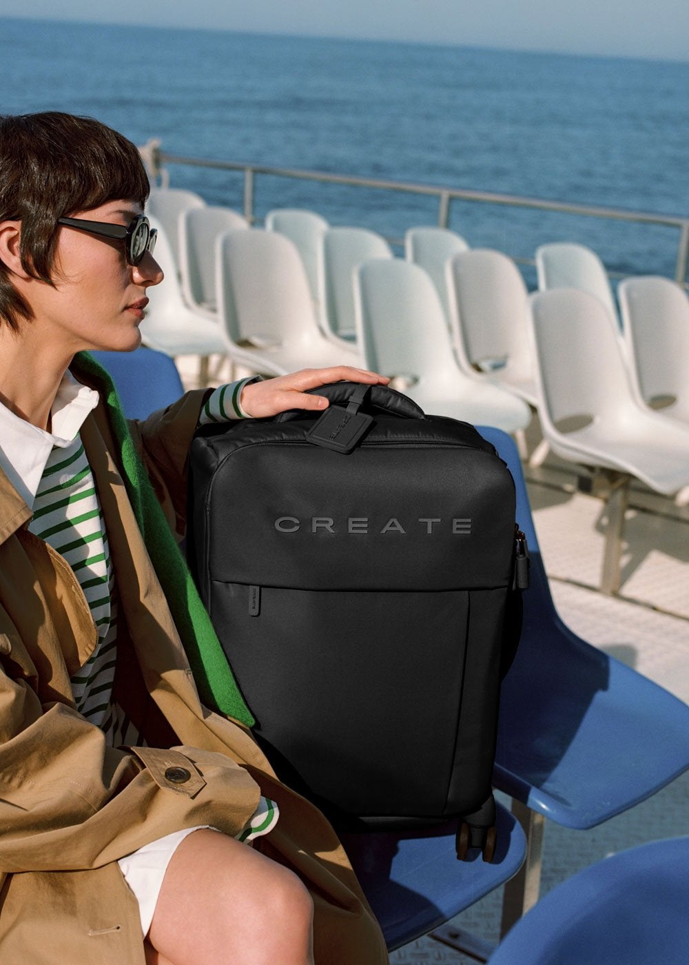 CREATE - LUGGAGE STUDIO SOFT - Miękka walizka z poliestru z zamkiem TSA i wielokierunkowymi kółkami - Noir