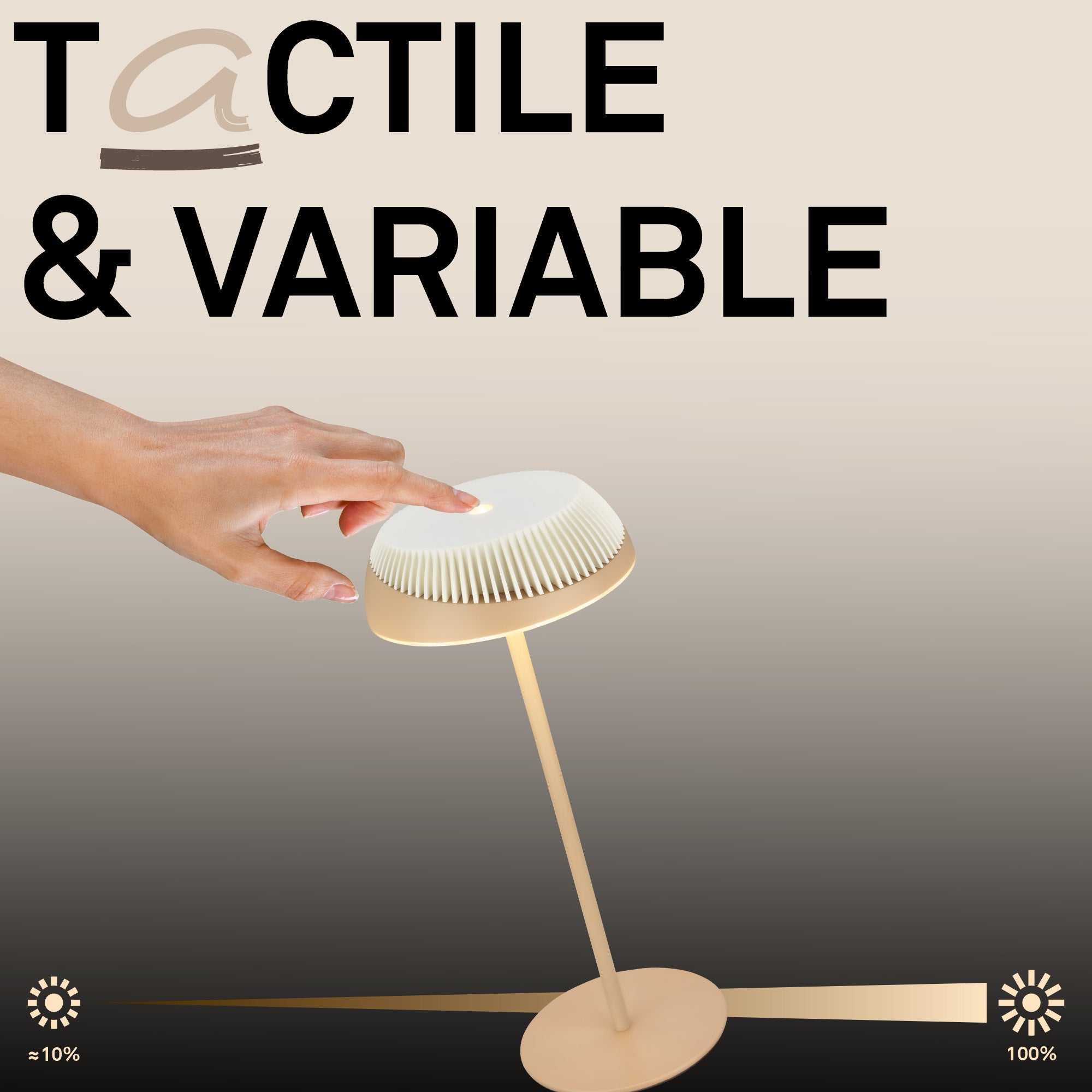 Lampe de table LED - German Design Award - Sans fil - Tactile - Ø14x32cm - Blanc chaud - 2W, 200lm - Briloner - 5