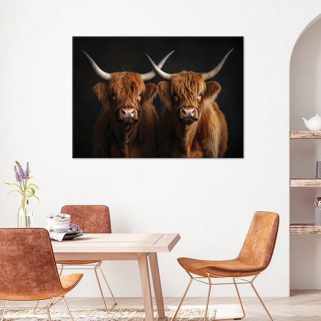 Tableau - Toile - MuchoWow - Paysage - 120x60 cm - Vache Highlander écossais Animal Nature Vie Tableau - Toile - MuchoWow - Paysage - 120x60 cm - Vache Highlander écossais Animal Nature Vie